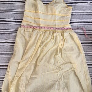 Amanda Lane Yellow Striped Casual Dress